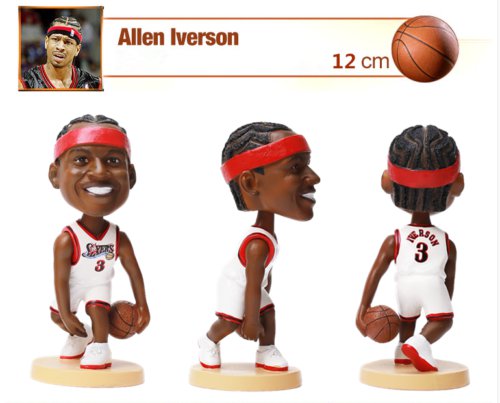Philadelphia 76ers #3 Allen Ezail Iverson Bobblehead Figure 12cm Tall