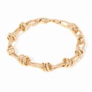 7.5 Inches 925 Sterling Silver Yellow Gold Rhodium Multi Bar Link Hollow Chain Bracelet