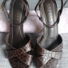 Ralph Lauren High Heel Leather Crocodile Print Shoe 2.5" medium heel