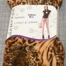 RAMPAGE Golden Orange Tiger Leopard Print Thick Fleece Legging Citrus and Lemon