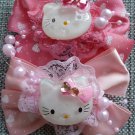 2 Hello Kitty Hair Ornament Clips Bows in Pink for Girls Alligator Clip