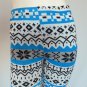 New Size M/L Black Blue White Snowflakes Legging Thick Fabric Warm Winter Wonderland Holiday