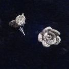 White leopard rose earring