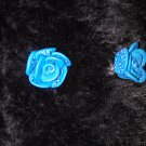 Blue leopard rose earring