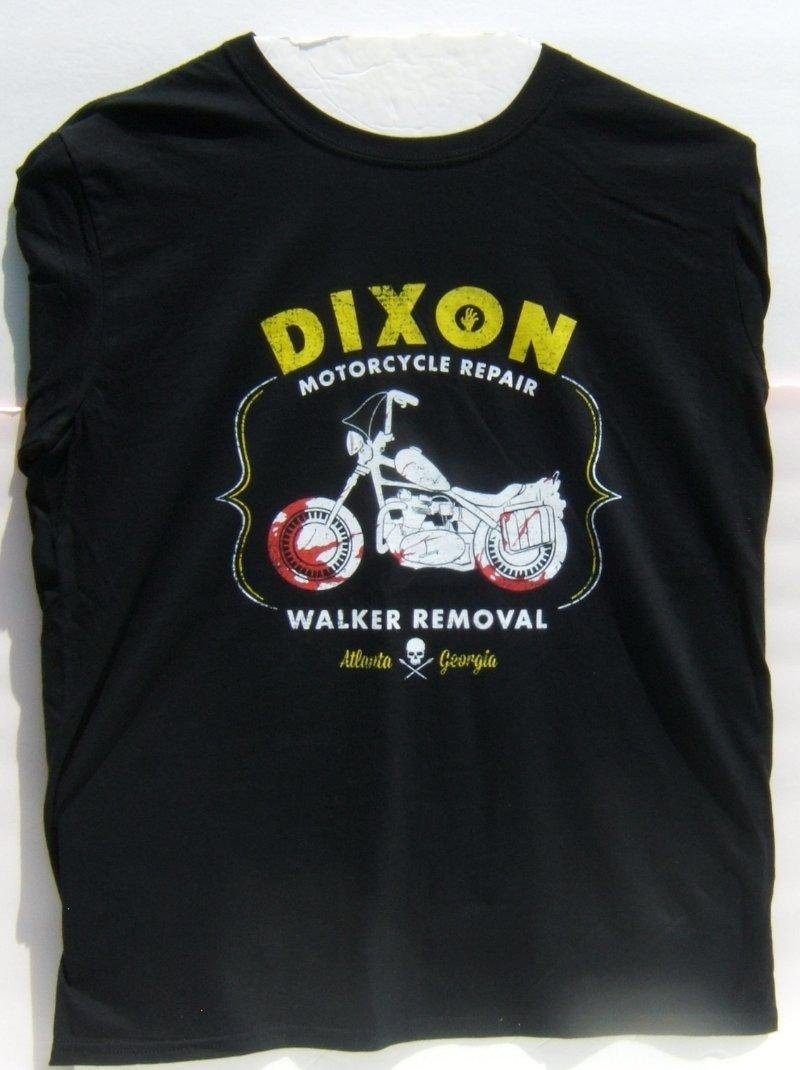 AMC The Walking Dead Dixon Motorcycle Repair Short Sleeve T-Shirt Large Size New