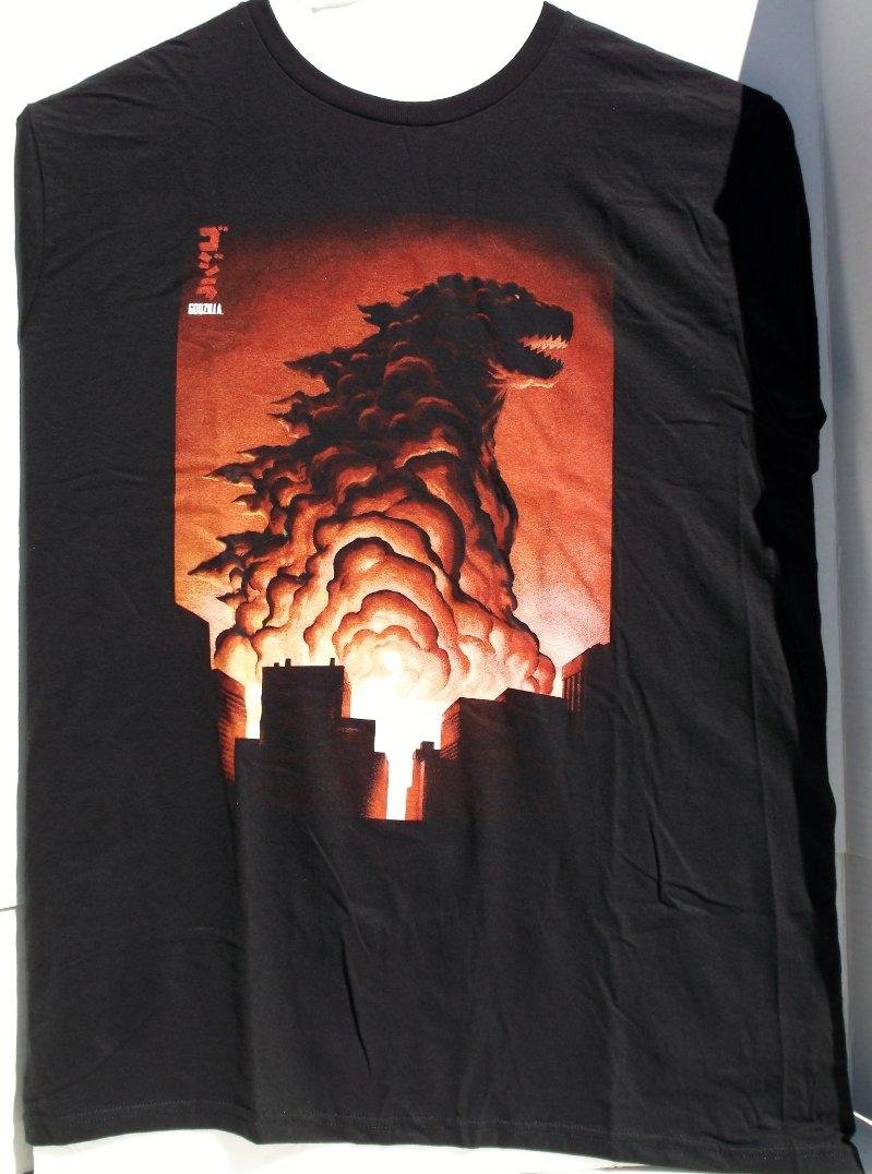 SDCC 2015 Loot Crate Exclusive Godzilla Short Sleeved Black Large Size T-Shirt