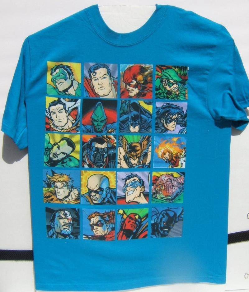 DC Superhero Faces Short Sleeve T-Shirt Medium Size 100% Cotton NEW
