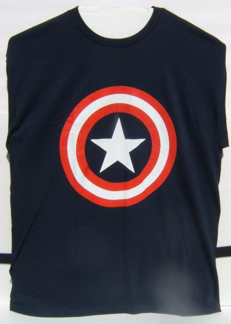 Marvel Captain America Shield Short Sleeve 100% Cotton T-Shirt Large Size NEW