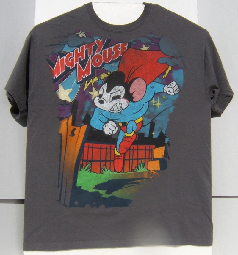Terrytoons Mighty Mouse Pre-owned Short Sleeve T-Shirt Large Size 100% Cotton