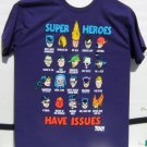 DC Superheroes Have Issues Short Sleeve T-Shirt Medium 100% Cotton NEW w/Tags