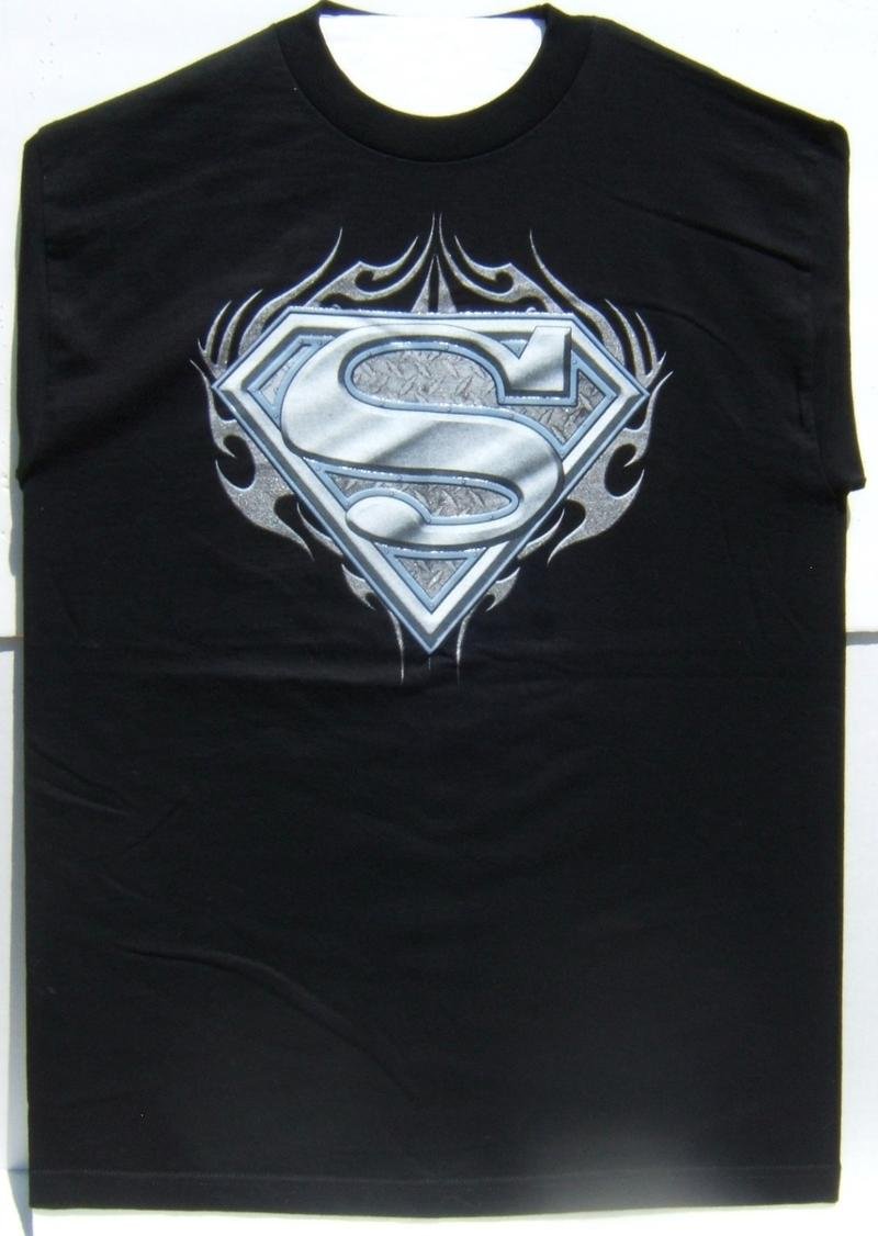 DC Superman Silver S Logo Medium Size T-Shirt Brand New 100 % Cotton Preshrunk