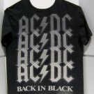 Pre-Owned AC/DC Black In Black Short Sleeve Graphic Music T-Shirt Medium Size