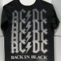 Pre-Owned AC/DC Black In Black Short Sleeve Graphic Music T-Shirt Medium Size