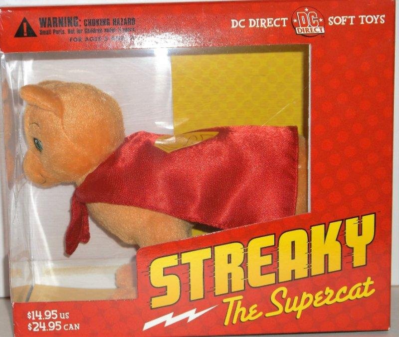 DC Direct Streaky The SuperCat Soft Toy Supergirl's Pet Cat Rare Hard To Find
