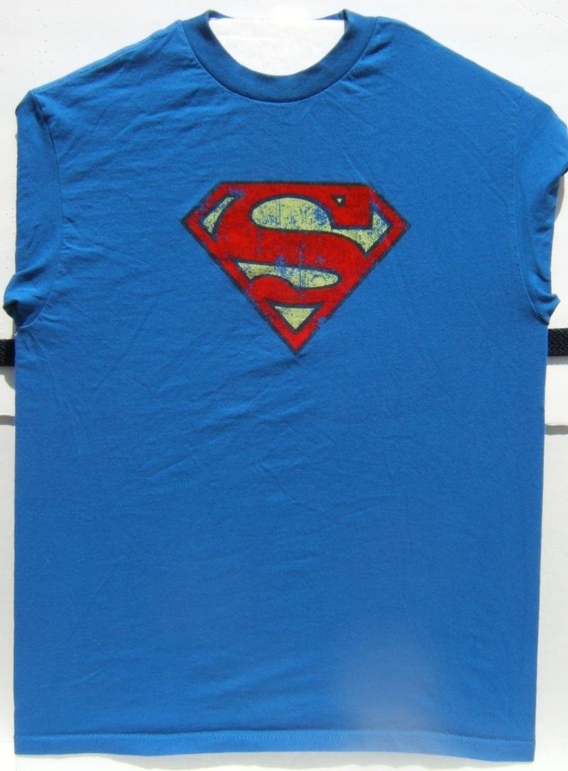 DC Vintage Pre-owned Superman Distressed Logo Medium Size T-Shirt 100 % Cotton