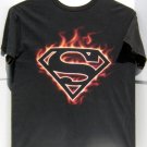 Pre-Owned DC Superman Burning Logo Short Sleeve Graphic T-Shirt Medium Size