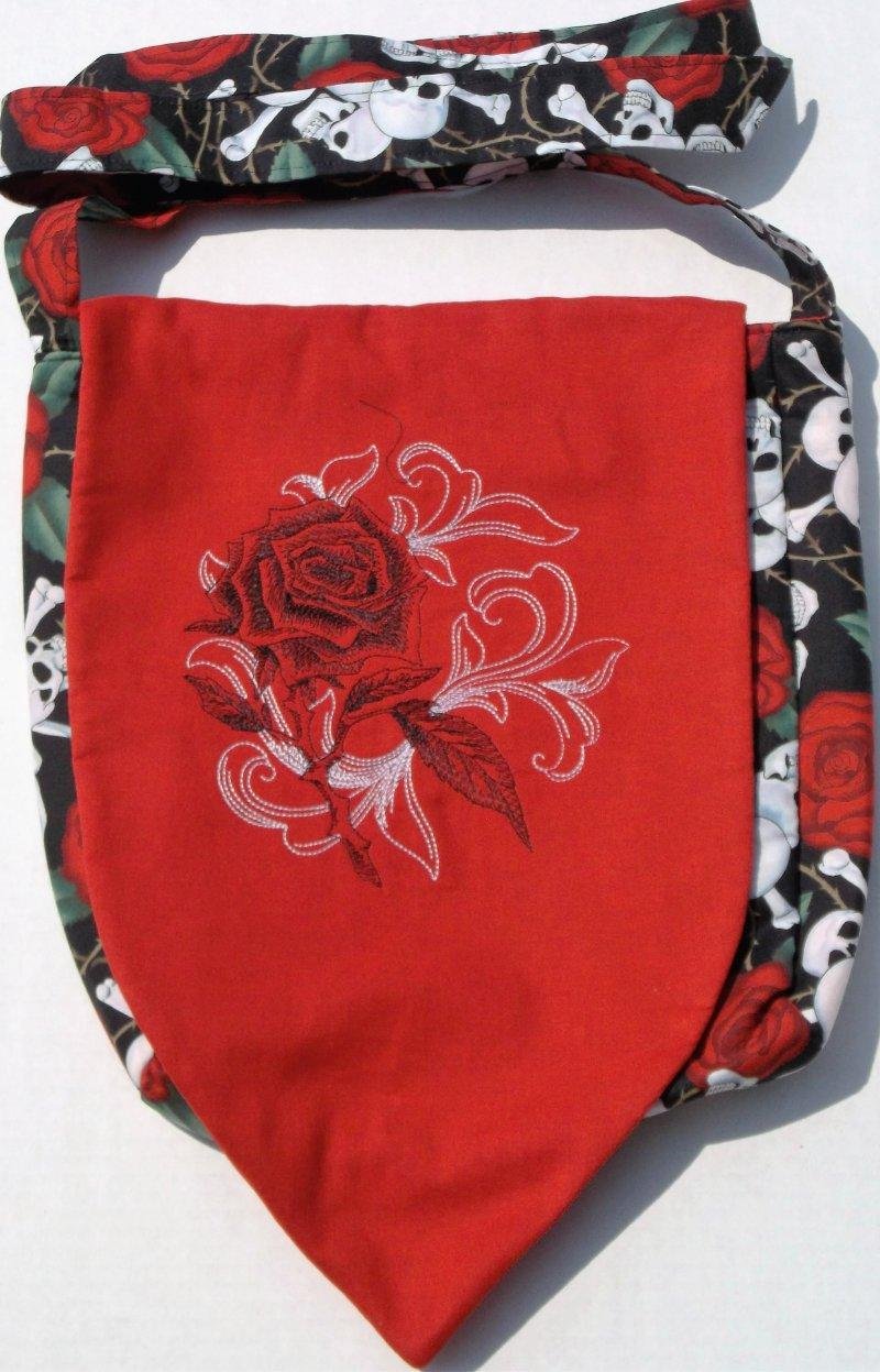 Red Roses & Skulls Horror Design Custom Adjustable Strap Messenger Bag NEW