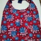 Stars & Stripes Flower Design Custom Made 1 Piece Adjustable Strap Tote Handbag