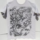 Pre-Owned Marvel Heroes Sketch Short Sleeve Medium T- Shirt Spider-Man Avengers
