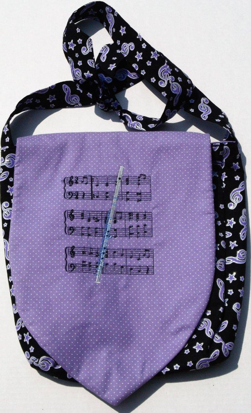 Flute Music Notes Design Custom Adjustable Strap Messenger Bag NEW