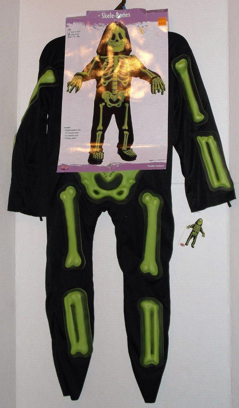 Fun World Skele-Bones Horror Monster Toddler Size Large 4-6 Halloween Costume