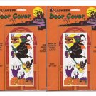 Halloween Door Cover Lot of 2 Weather-Proof Plastic 27"X60" Indoor or Outdoor