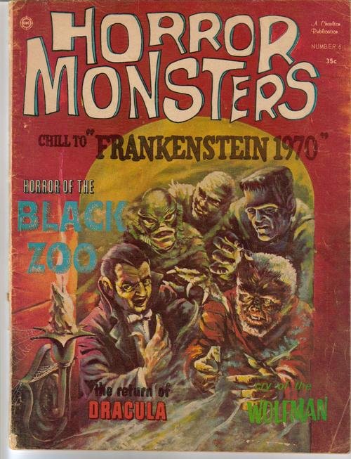 Horror Monsters #6 Frankenstein 1970 Dracula Wolfman Black Zoo Creatures