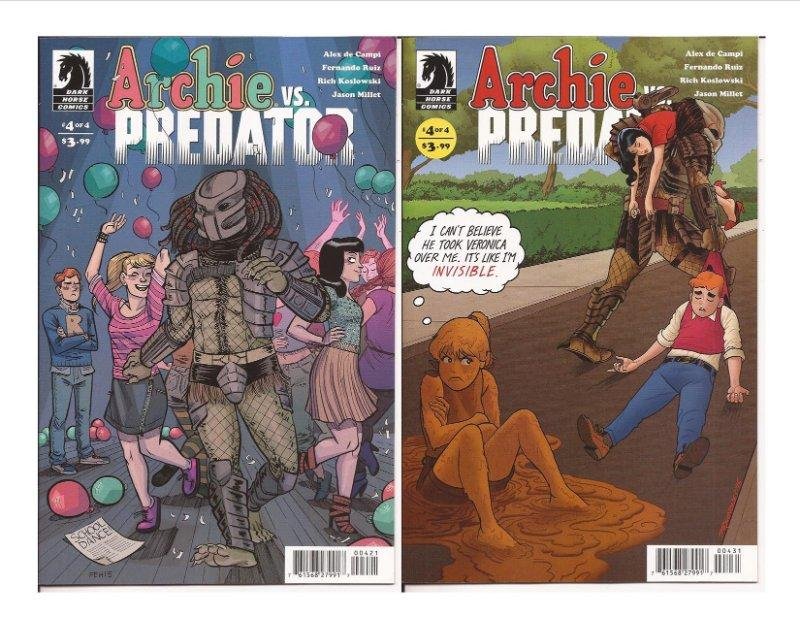 Dark Horse Archie vs Predator #4 Two Covers Veronica Betty Teen Dance Party