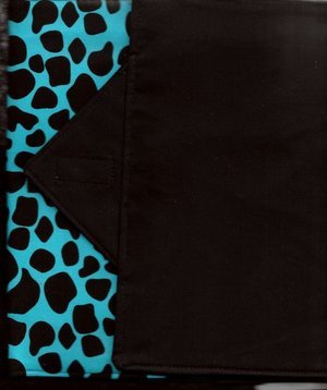Blue Leopard Design Custom Made Apple iPad Folio Cover Case W/Velco Snap