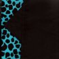 Blue Leopard Design Custom Made Apple iPad Folio Cover Case W/Velco Snap