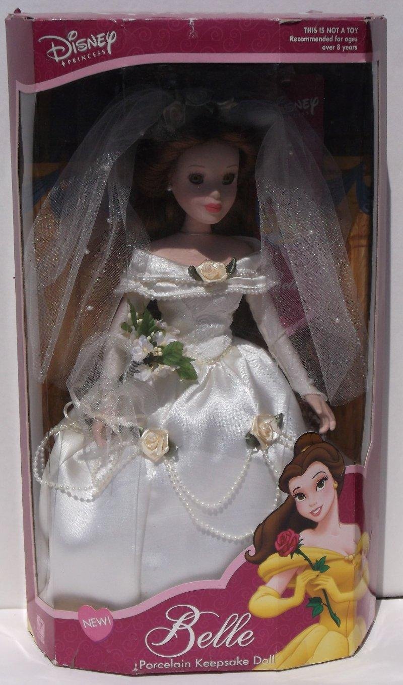 Brass Key Disney Princess Belle Wedding Dress 14" Porcelain Keepsake Doll