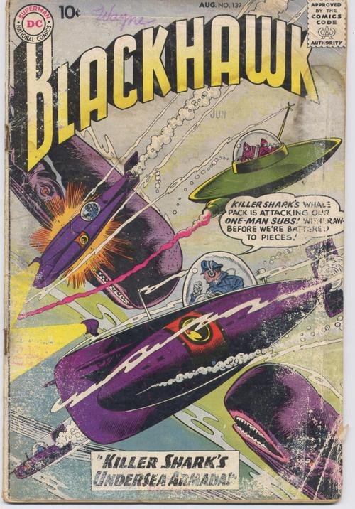 DC Blackhawk #139 Killer Shark's Undersea Armada Air Force Military Adventure