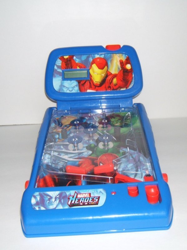 Marvel Heroes Mini Pinball with Flashing Lights Music and Removable Back Legs