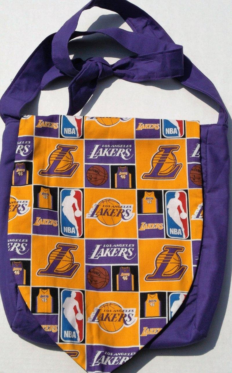 NBA Los Angeles Lakers Logo Design Custom Adjustable Strap Messenger Bag