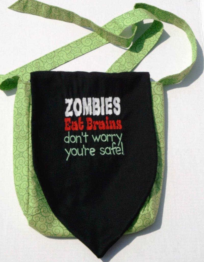 Walking Dead Zombies Eat Brains Design Custom Adjustable Strap Messenger Bag