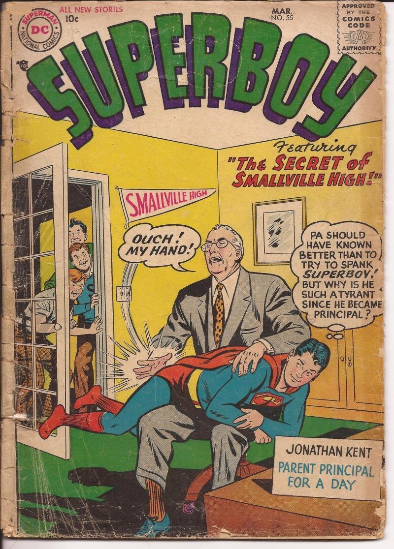 DC Superboy #55 Superboy Jimmy Olsen Visit Secret Of Smallville High Lana Lang