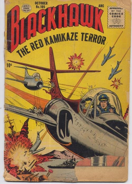 Quality Comics Blackhawk #105 Red Kamikaze Terror Nightmare Cruise Dogfight