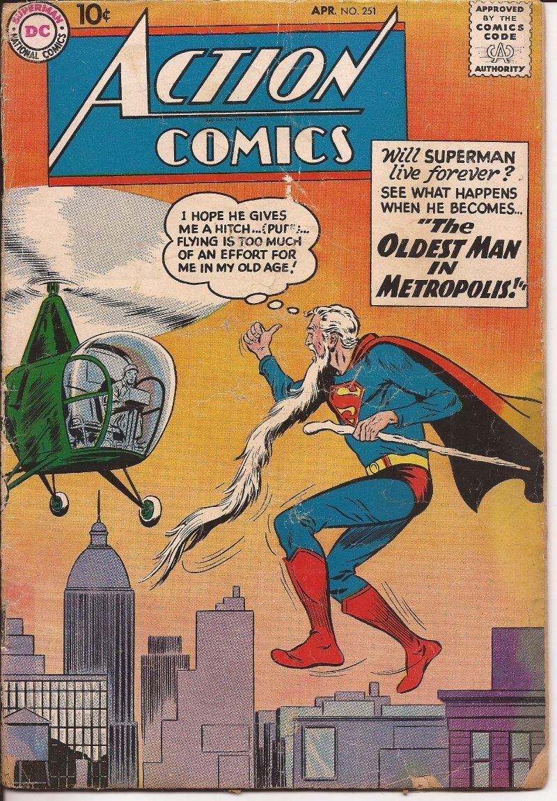 DC 1959 Action Comics #251 Oldest Man In Metropolis Tommy Tomorrow Congo Bill