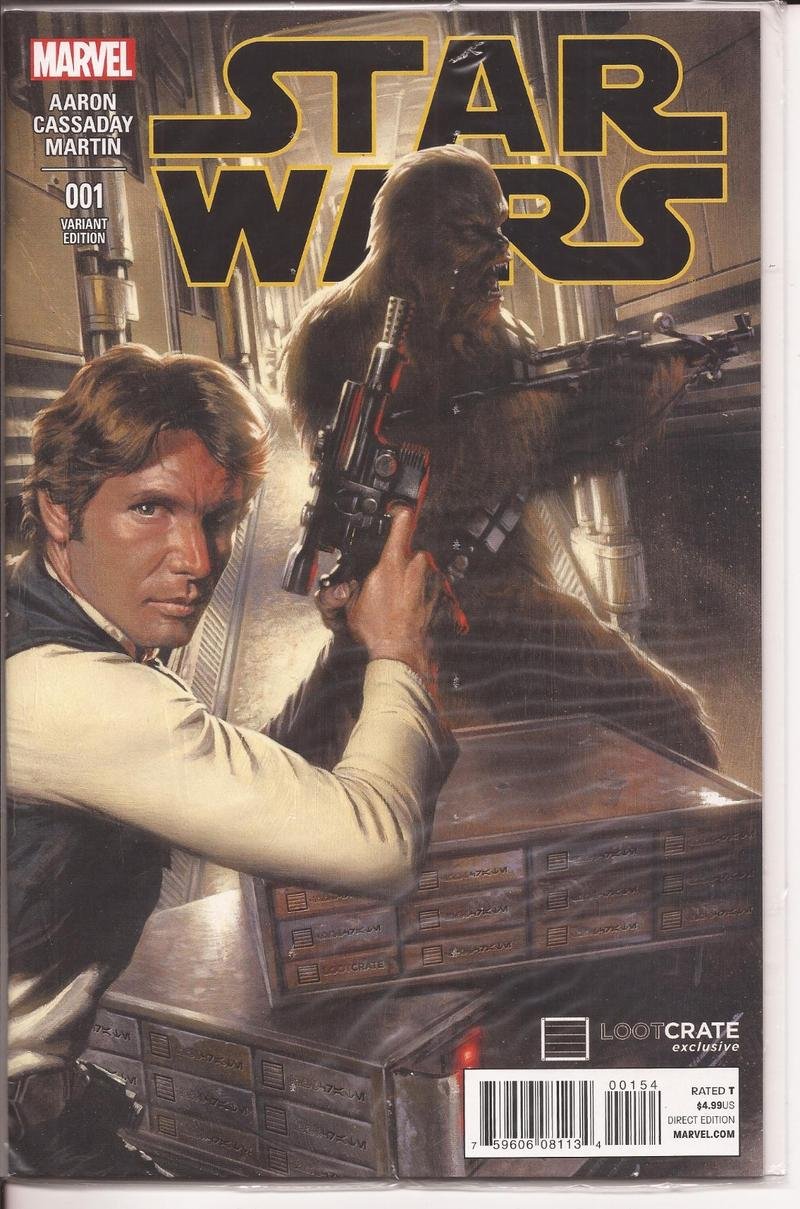 Marvel Star Wars #001 Sealed Variant Loot Crate Exclusive Han Solo Chewbacca