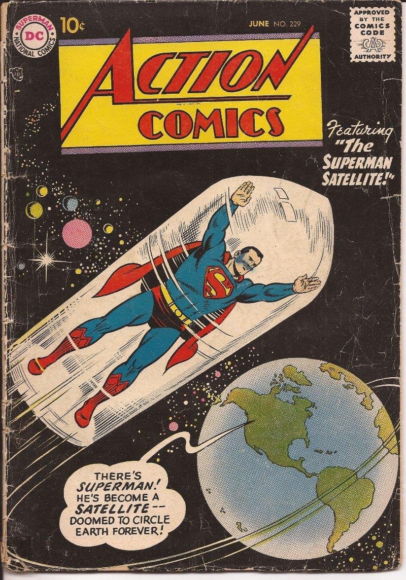 DC 1957 Action Comics #229 The Superman Satellite Tommy Tomorrow Congo Bill