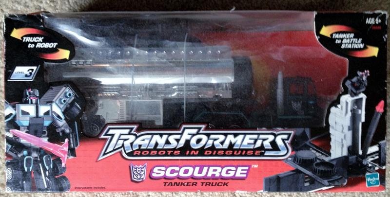 Hasbro Transformers Scourge Tanker Truck MIB Truck To Tanker To Battle Station