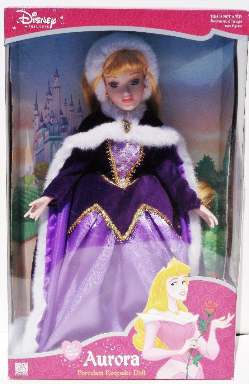 Disney Princess Aurora Royal Holiday Edition 16" Porcelain Keepsake Doll MIB