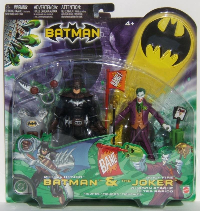 DC Mattel Battle Armor Batman & The Joker Quick Fire Action Figures MOC