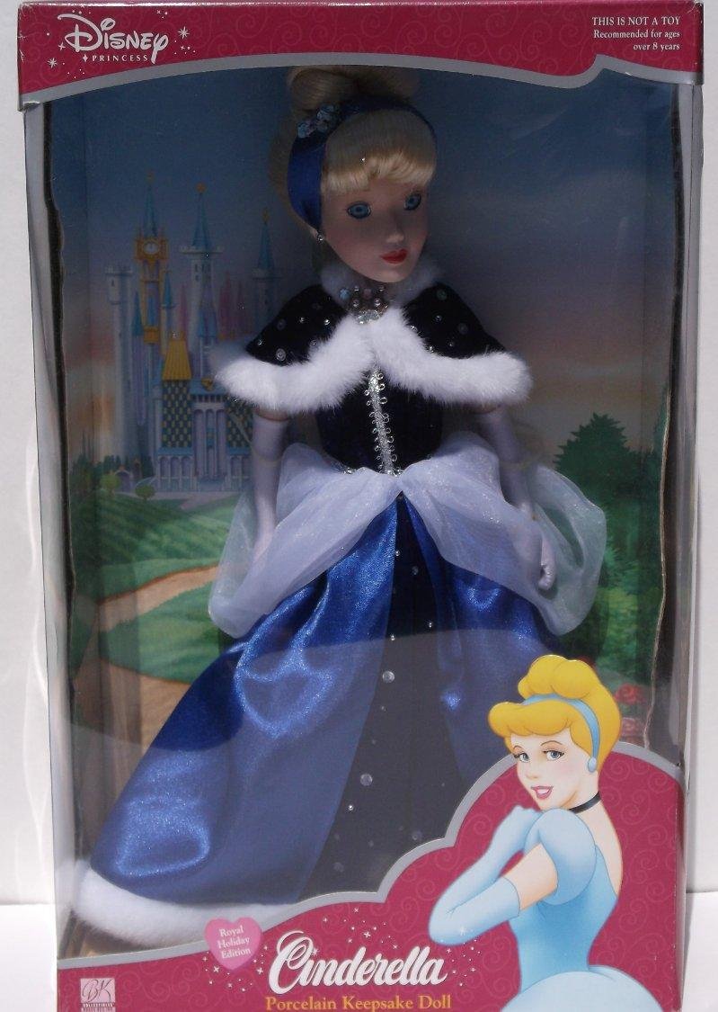 Disney Princess Cinderella Royal Holiday Edition 16" Porcelain Keepsake Doll MIB