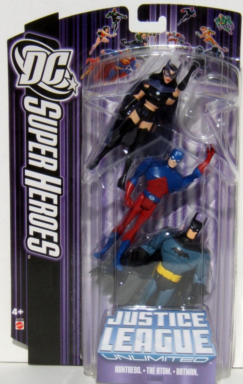 Mattel DC SuperHeroes Justice League Unlimited Huntress The Atom Batman MOC