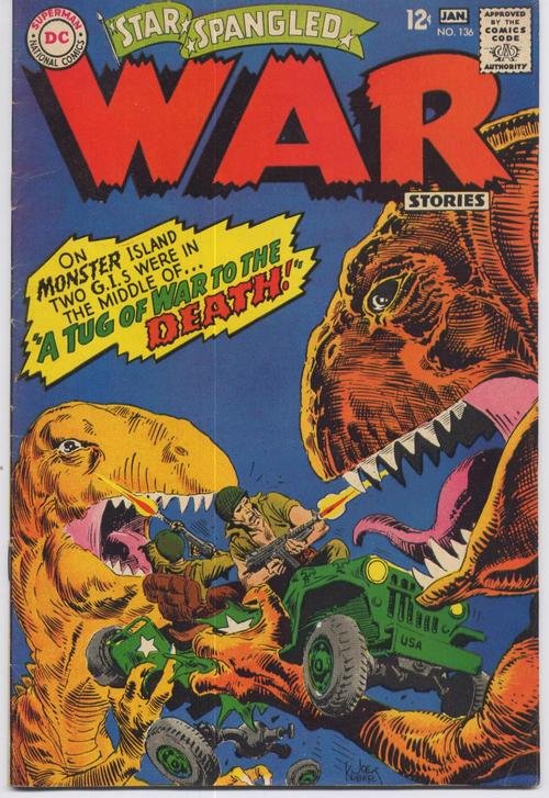 DC Star Spangled War Stories #136 A Tug Of War To The Death Dinosaur Action