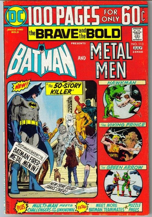 DC The Brave and the Bold #113 Batman Hawkman Green Arrow Action Adventure