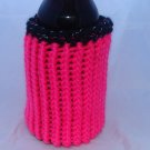 Pink and black reversible bottle/can koozie