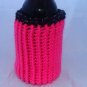 Pink and black reversible bottle/can koozie