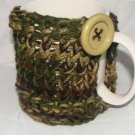 Camo koozie with green button